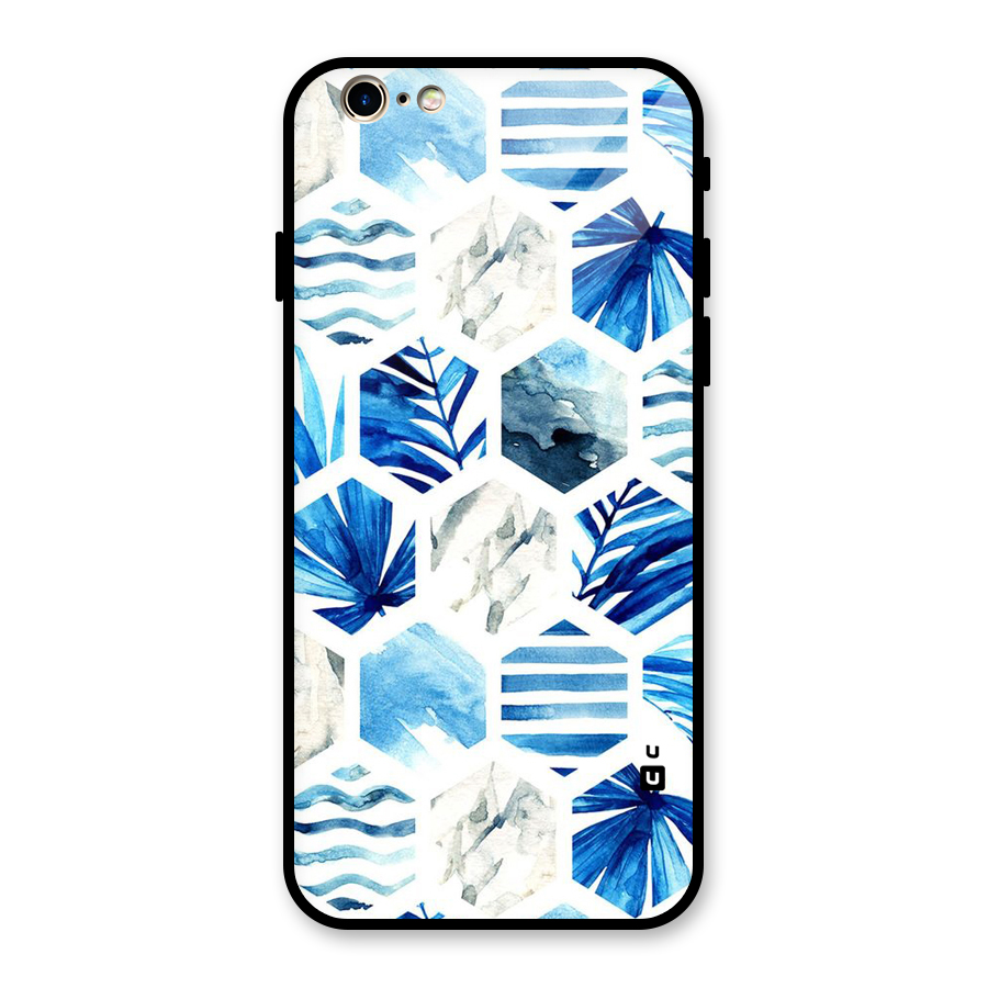 Beach Vibes Pentagon Design Glass Back Case for iPhone 6 6S