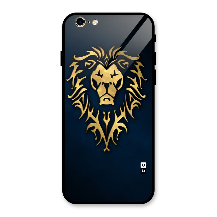 Beautiful Golden Lion Design Glass Back Case for iPhone 6 6S