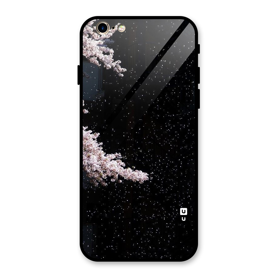 Beautiful Night Sky Flowers Glass Back Case for iPhone 6 6S