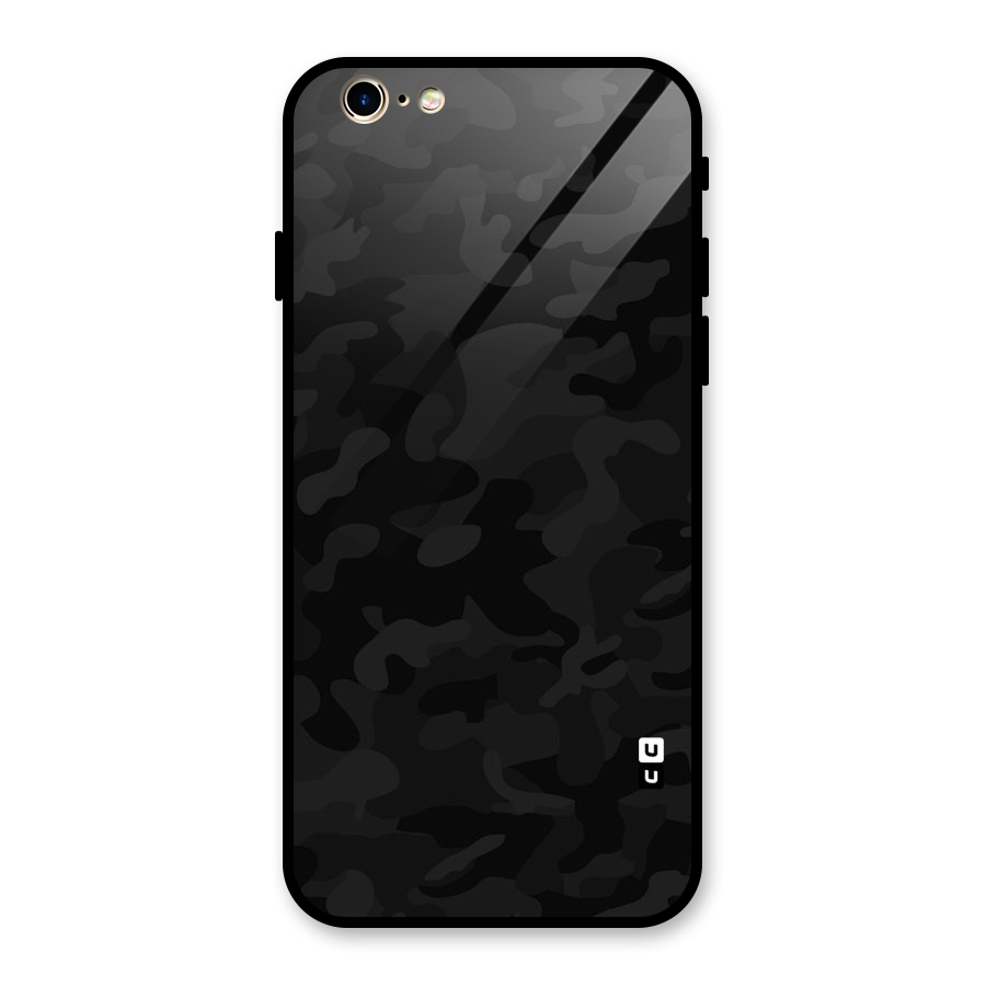 Black Camouflage Glass Back Case for iPhone 6 6S