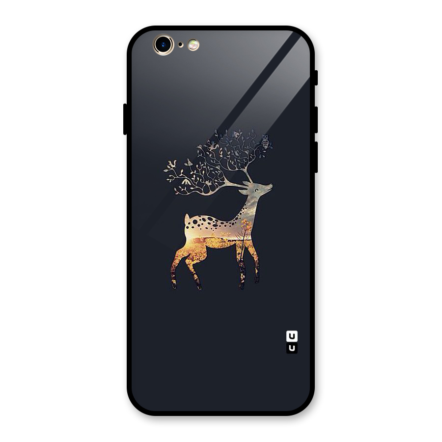 Black Deer Glass Back Case for iPhone 6 6S