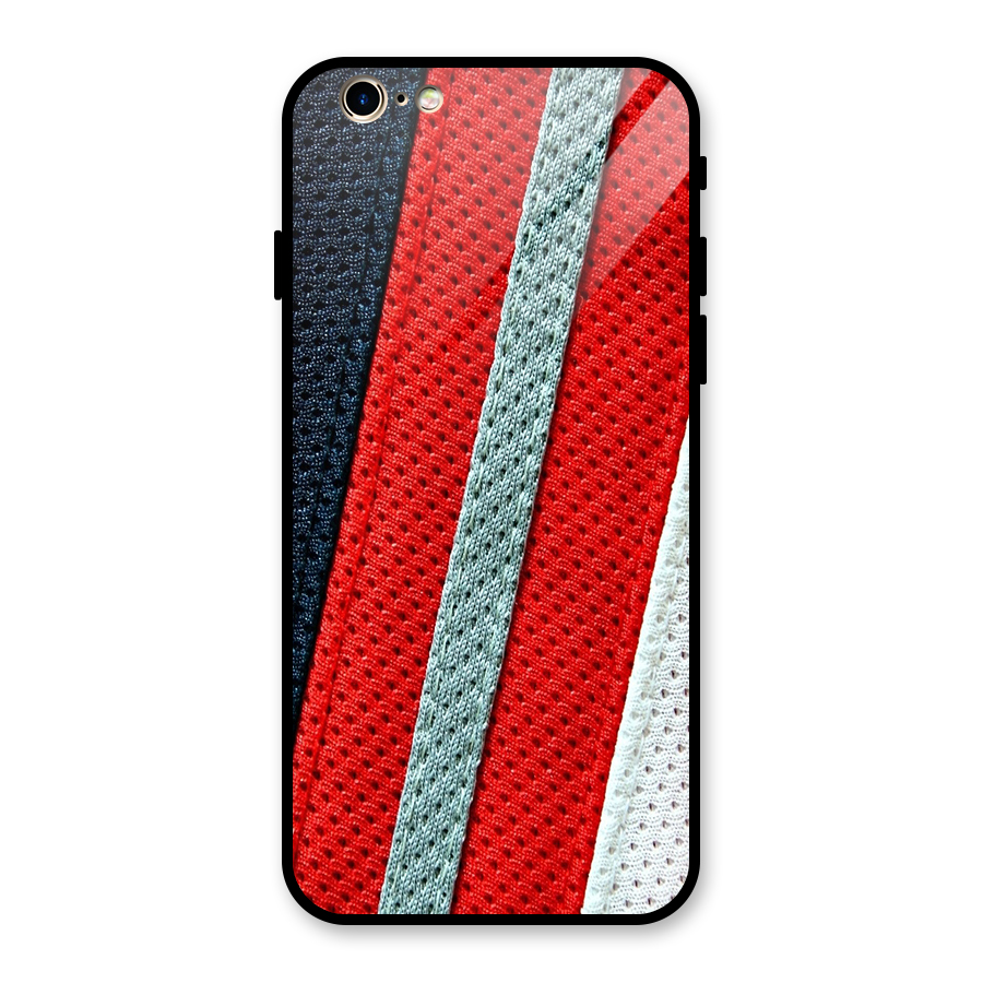 Black Red Grey Stripes Glass Back Case for iPhone 6 6S
