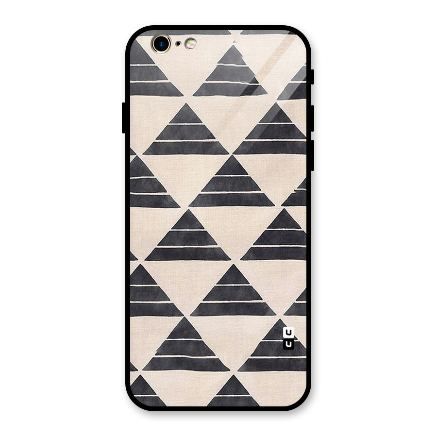 Black Slant Triangles Glass Back Case for iPhone 6 6S