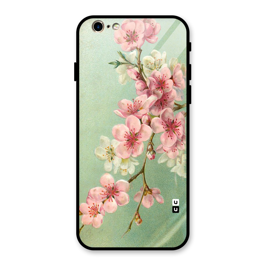 Blossom Cherry Design Glass Back Case for iPhone 6 6S