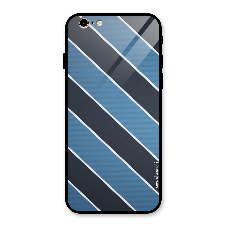 Blue Black Stripes Glass Back Case for iPhone 6 6S