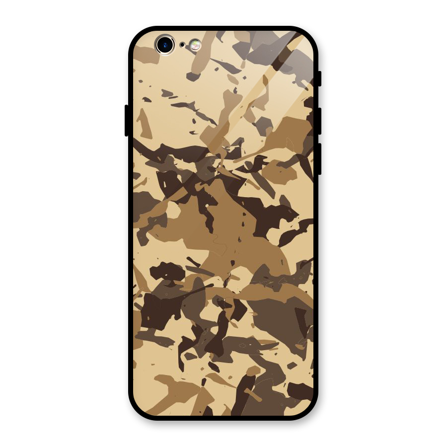 Brown Camouflage Army Glass Back Case for iPhone 6 6S