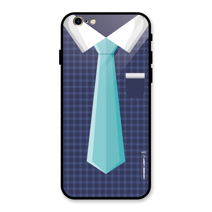 Checked Shirt Tie Glass Back Case for iPhone 6 6S