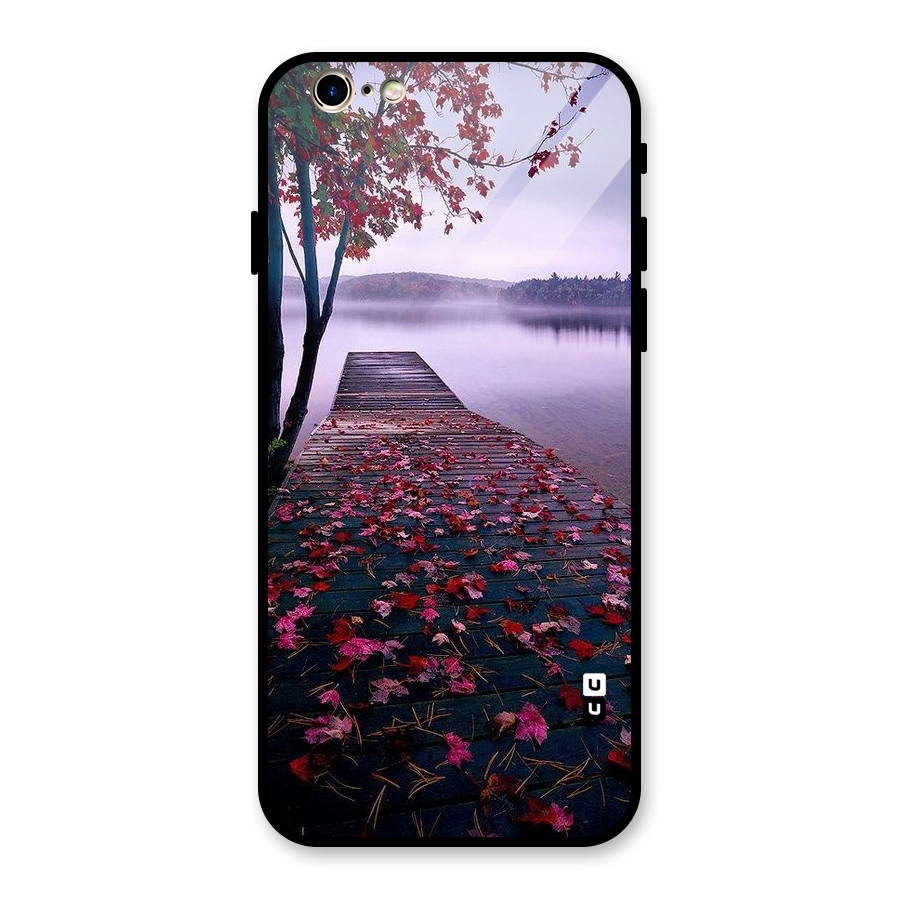 Cherry Blossom Dock Glass Back Case for iPhone 6 6S