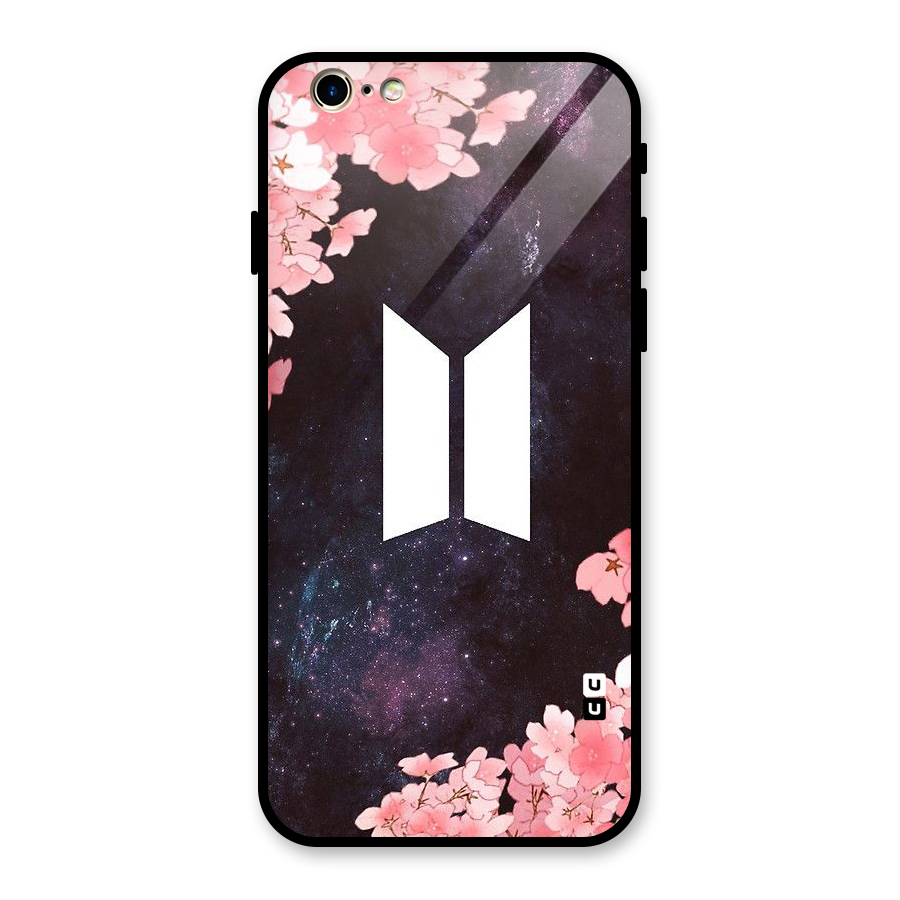 Cherry Blossom Pause Design Glass Back Case for iPhone 6 6S