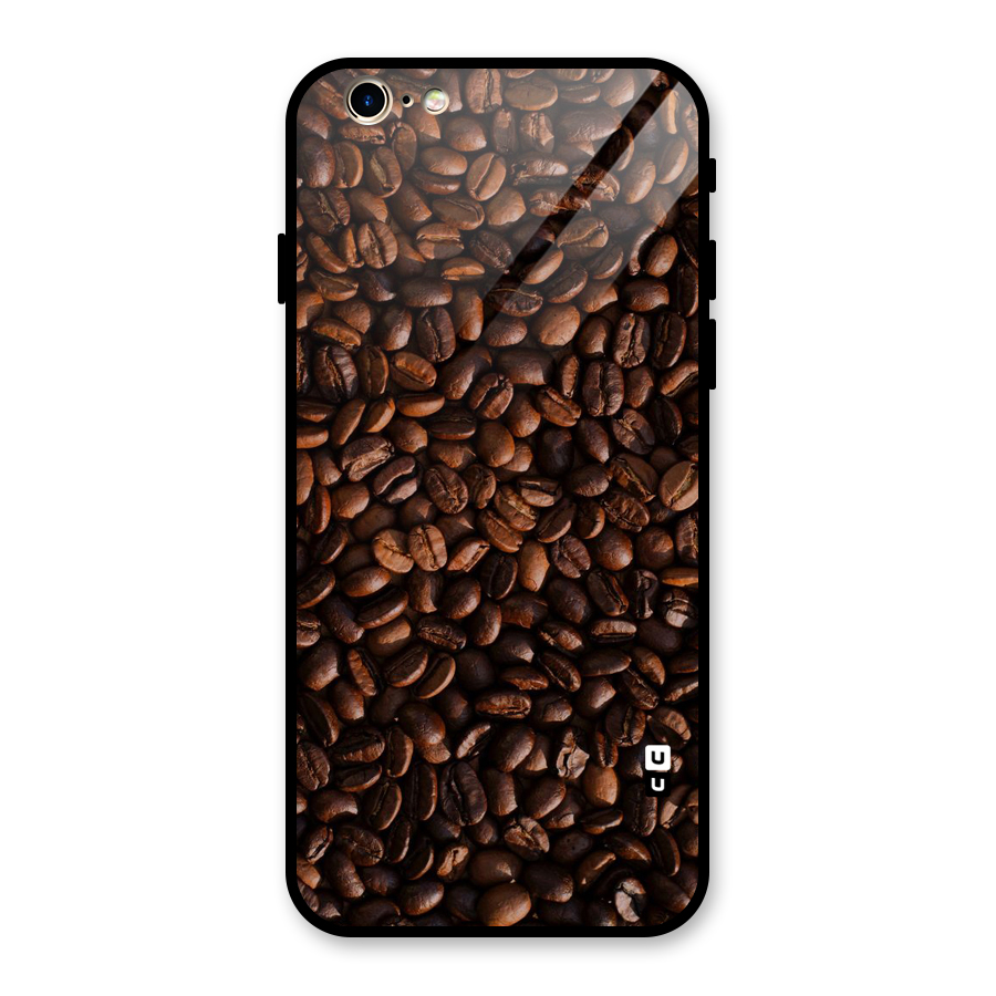Coffee Beans Scattered Glass Back Case for iPhone 6 6S