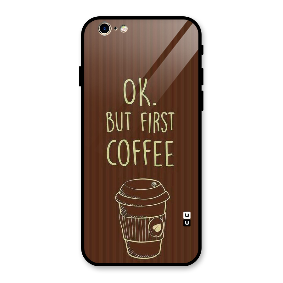 Coffee Stripes Glass Back Case for iPhone 6 6S