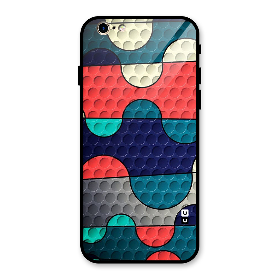 Colorful Puzzle Design Glass Back Case for iPhone 6 6S