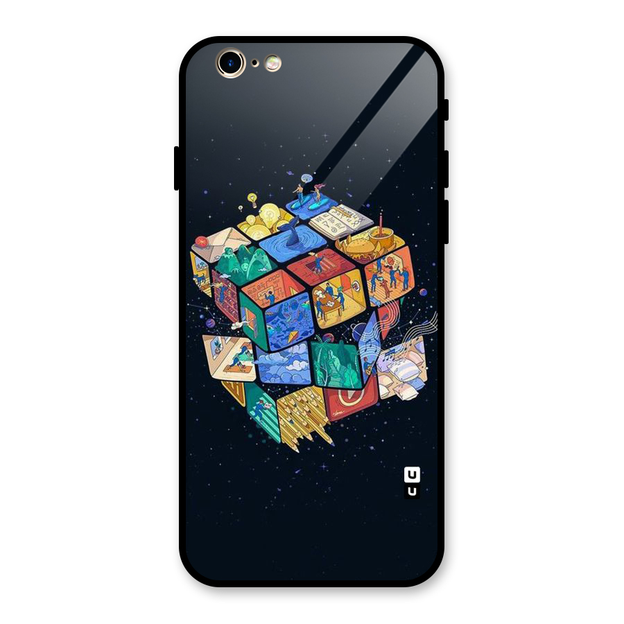 Coloured Rubic Glass Back Case for iPhone 6 6S