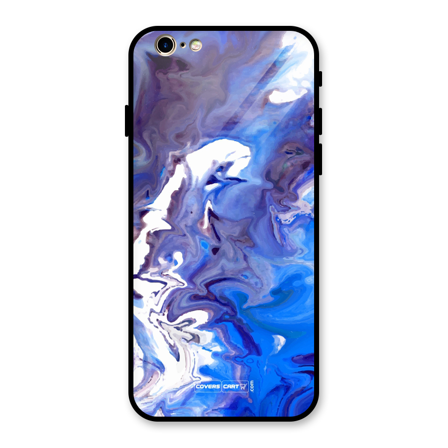 Cool Blue Marble Texture Glass Back Case for iPhone 6 6S