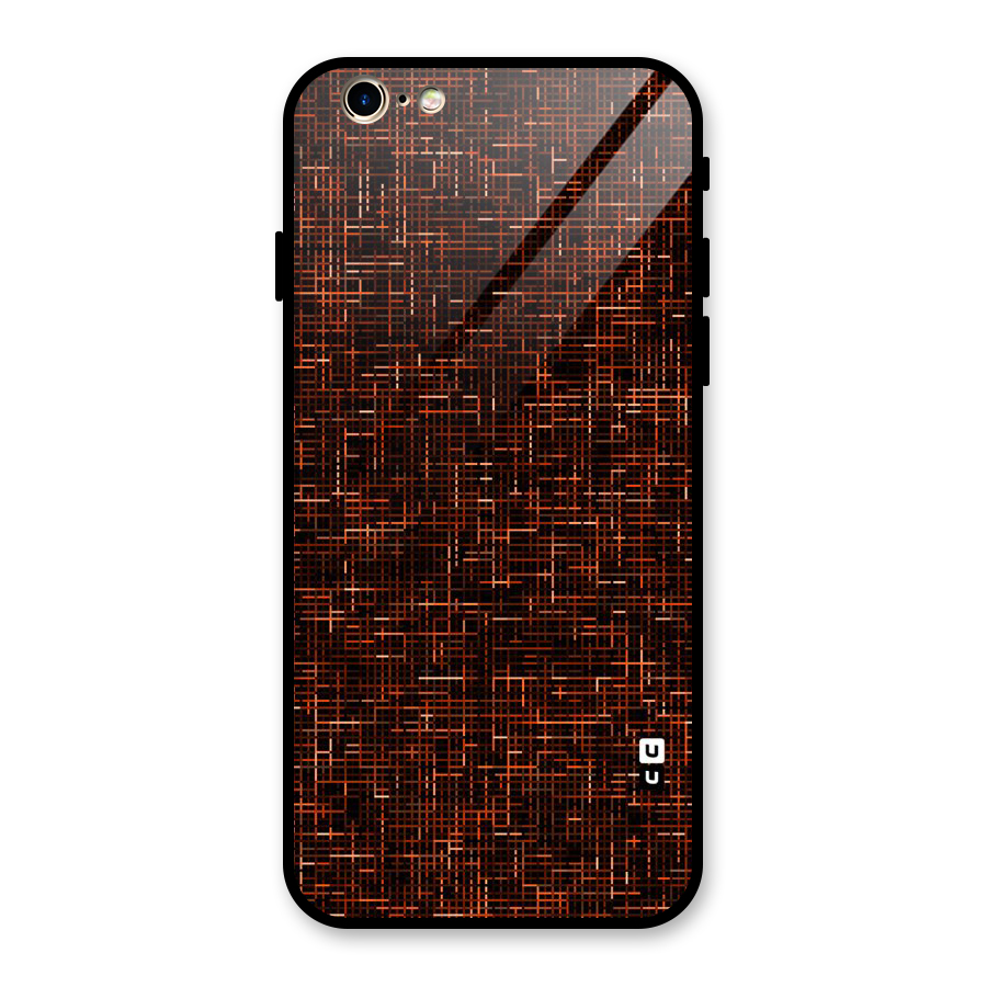 Criss Cross Brownred Pattern Glass Back Case for iPhone 6 6S