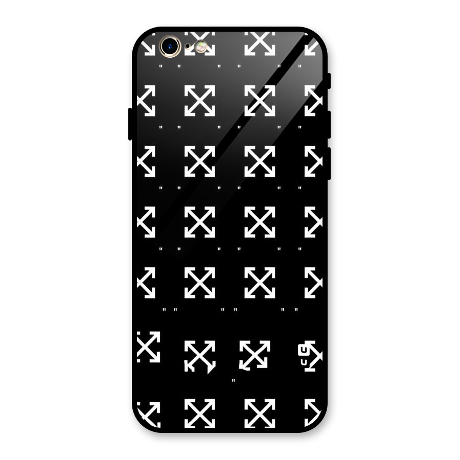 Cross Arrow Black Glass Back Case for iPhone 6 6S