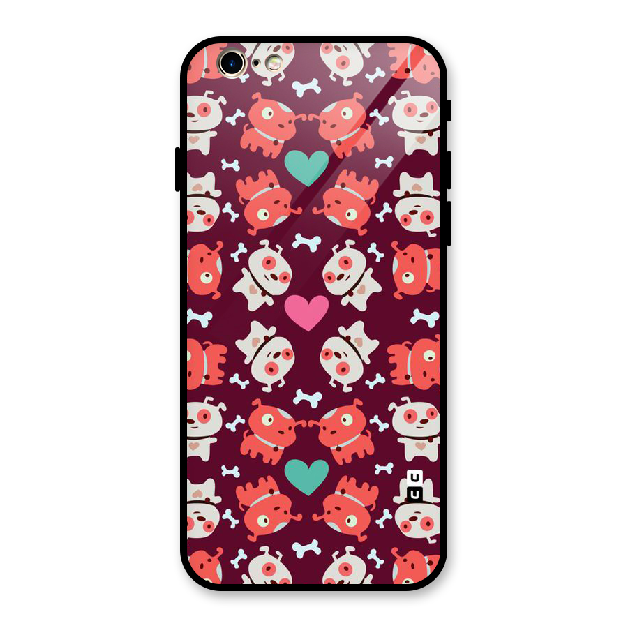 Cut Dog Design Glass Back Case for iPhone 6 6S