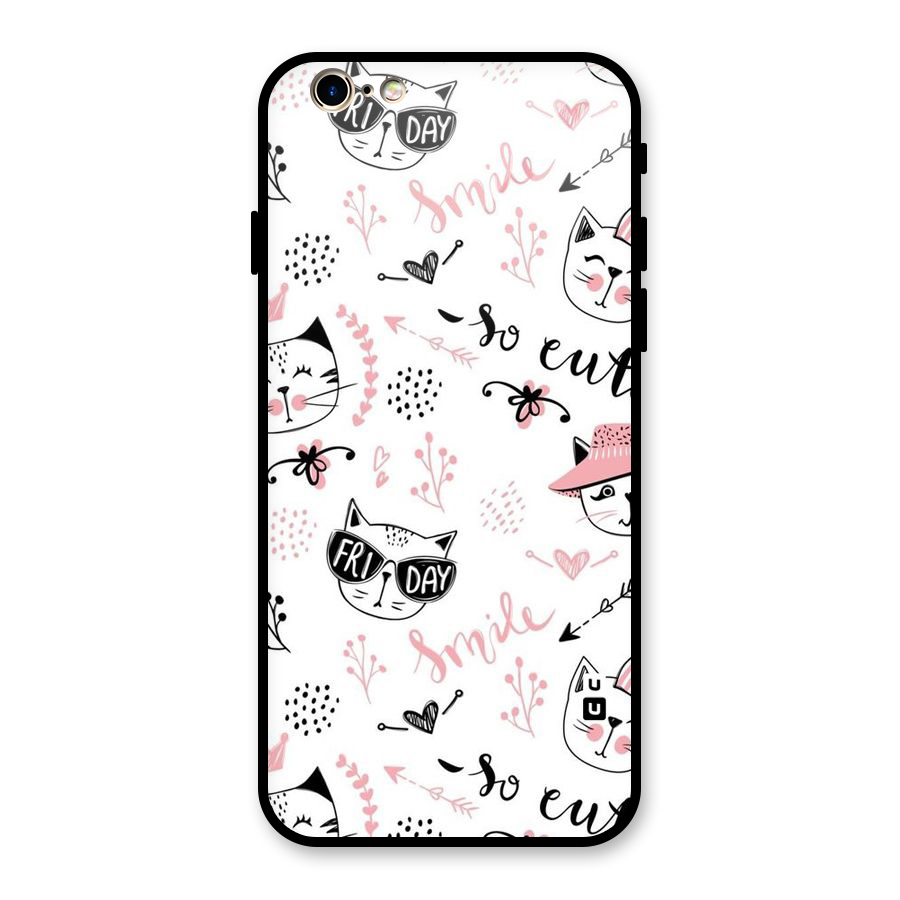 Cute Cat Swag Glass Back Case for iPhone 6 6S