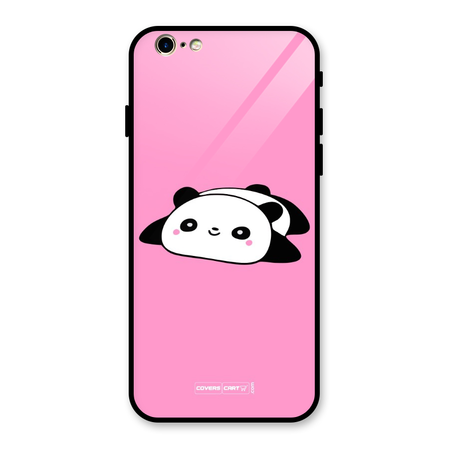 Cute Lazy Panda Glass Back Case for iPhone 6 6S