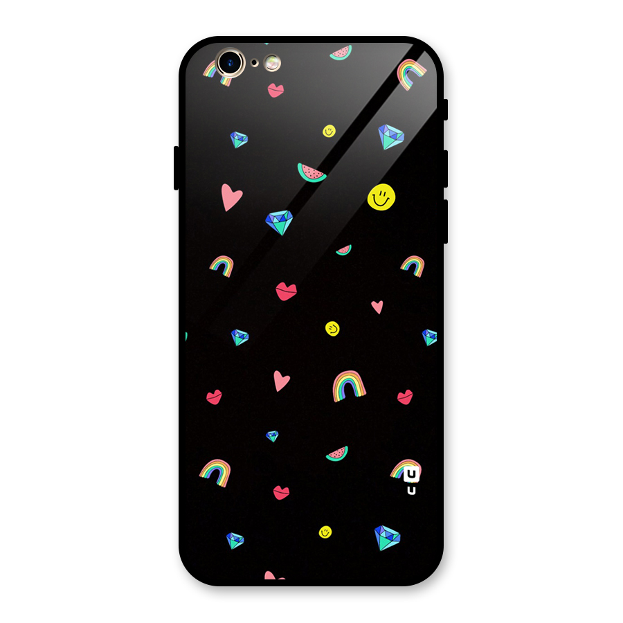 Cute Multicolor Shapes Glass Back Case for iPhone 6 6S