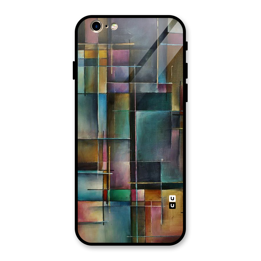Dark Square Shapes Glass Back Case for iPhone 6 6S