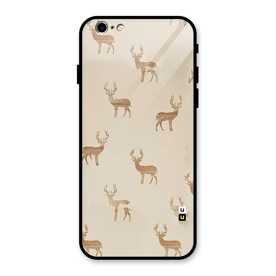 Deer Pattern Glass Back Case for iPhone 6 6S