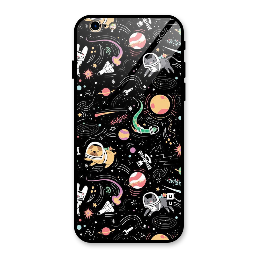 Dog Planetarium Glass Back Case for iPhone 6 6S
