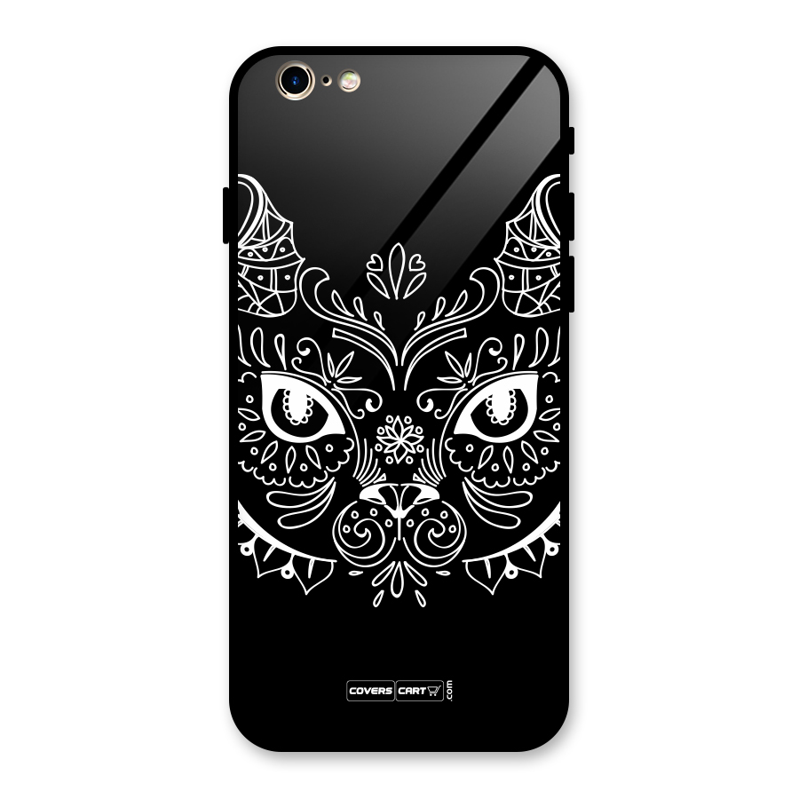 Ethnic Cat Design Glass Back Case for iPhone 6 6S