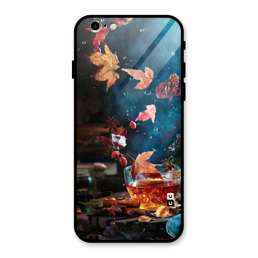 Falling Leaves Tea Glass Back Case for iPhone 6 6S