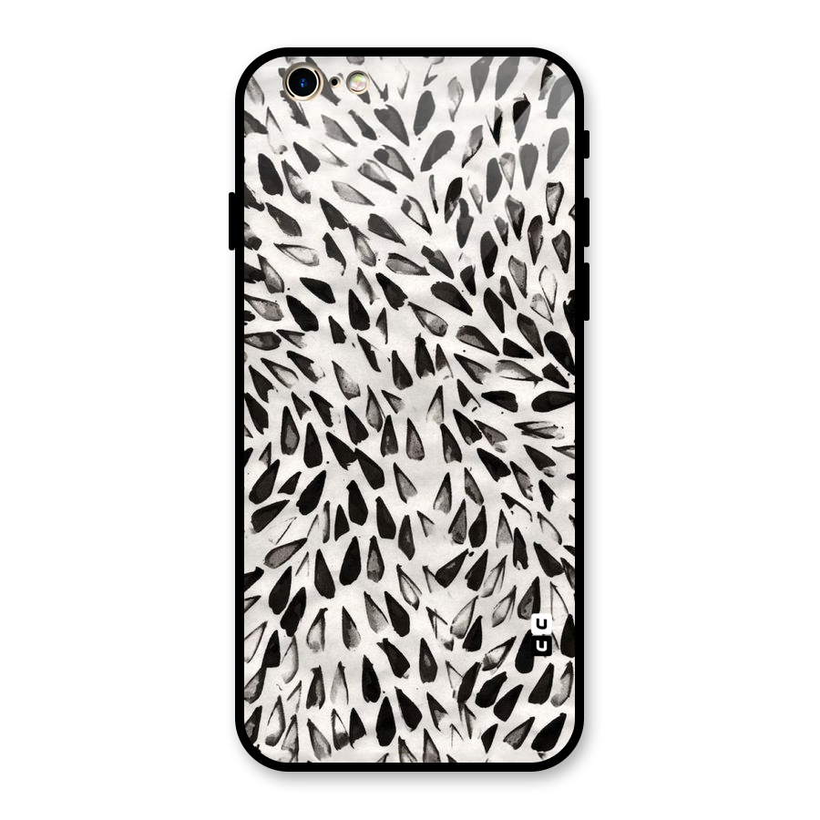 Feather Pattern Colorless Glass Back Case for iPhone 6 6S