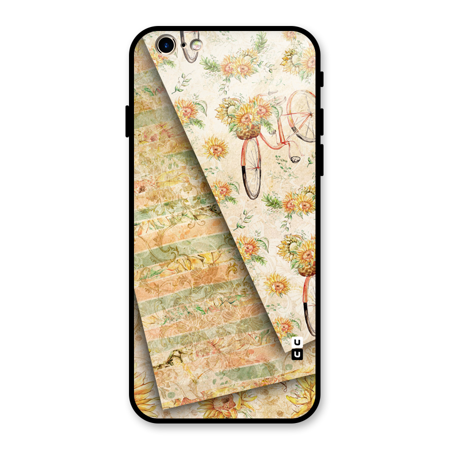 Floral Bicycle Glass Back Case for iPhone 6 6S
