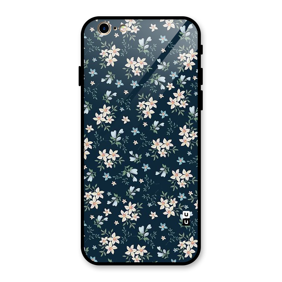Floral Blue Bloom Glass Back Case for iPhone 6 6S