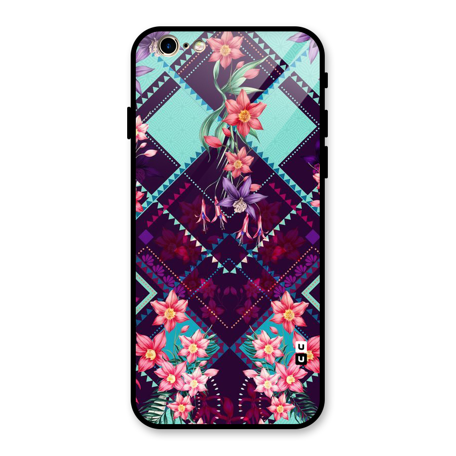 Floral Diamonds Glass Back Case for iPhone 6 6S