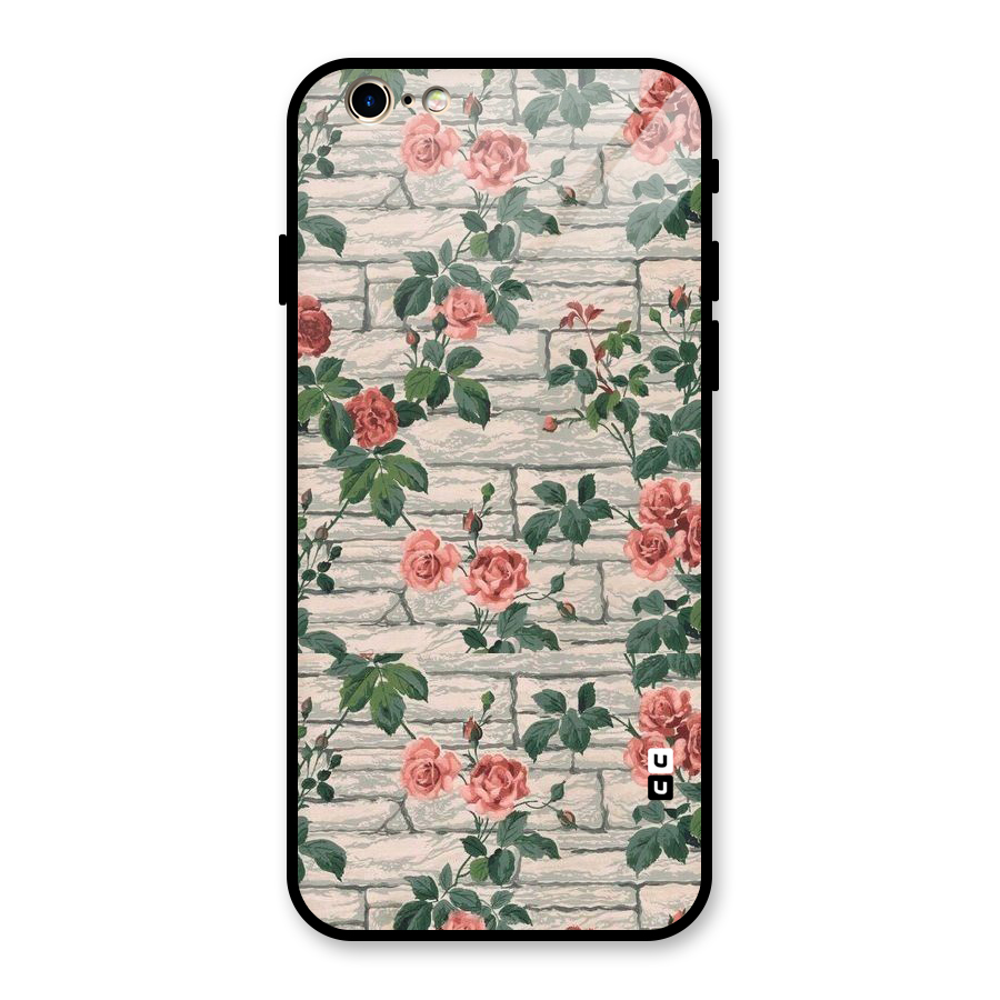 Floral Wall Design Glass Back Case for iPhone 6 6S