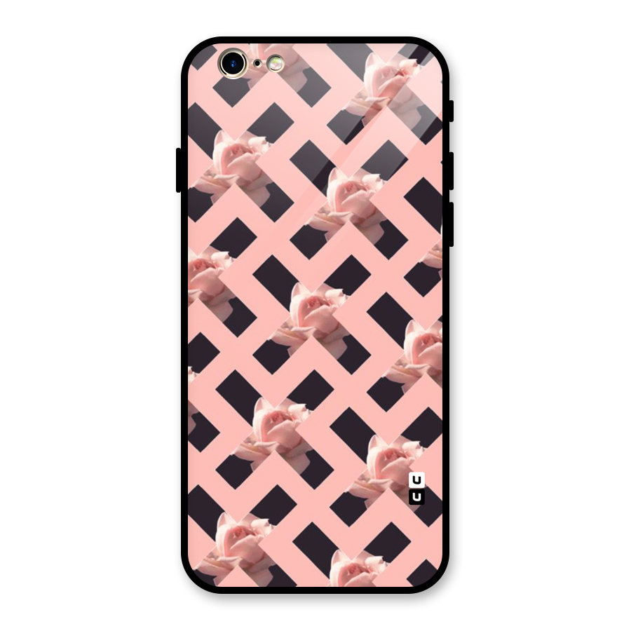 Floral X Design Glass Back Case for iPhone 6 6S