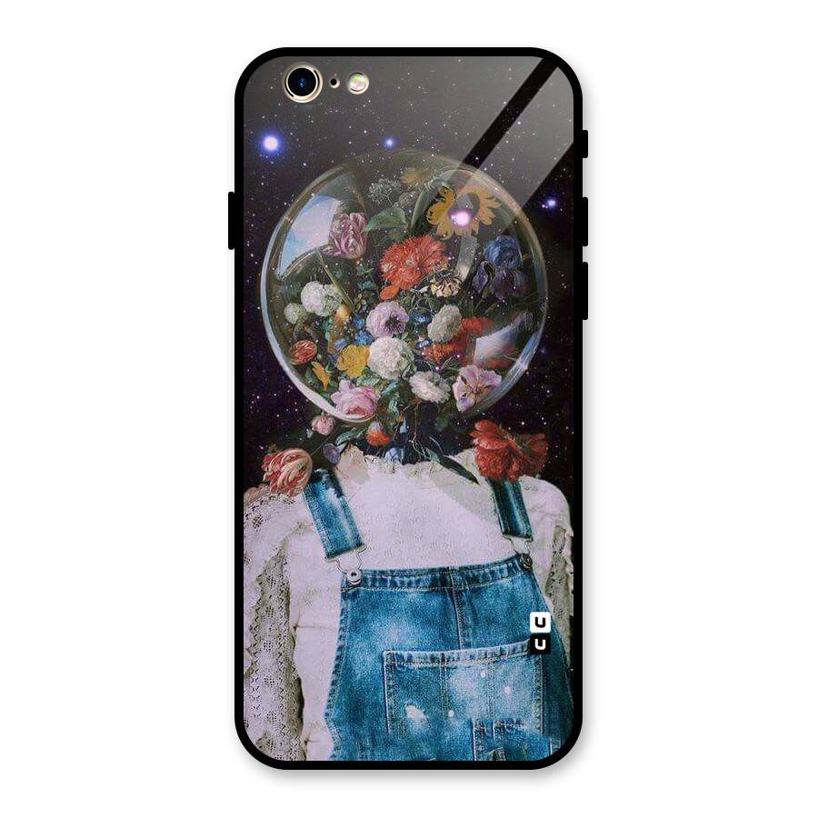 Flower Face Glass Back Case for iPhone 6 6S