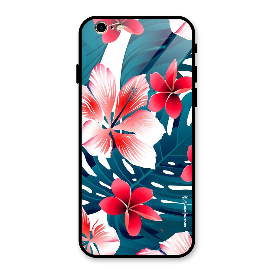 Flower design Glass Back Case for iPhone 6 6S