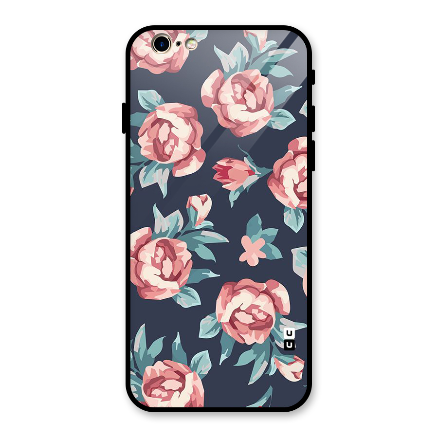 Flowers Painting Glass Back Case for iPhone 6 6S