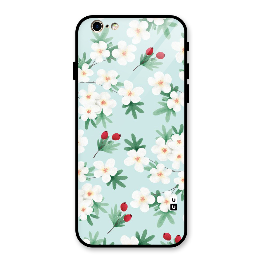 Flowers Pastel Glass Back Case for iPhone 6 6S