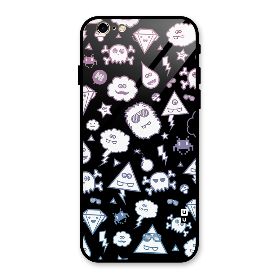 Funny Faces Glass Back Case for iPhone 6 6S