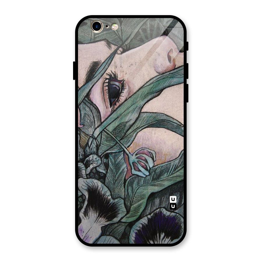 Girl Grass Art Glass Back Case for iPhone 6 6S