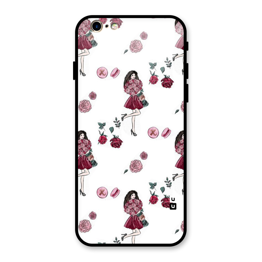 Girl With Flowers Glass Back Case for iPhone 6 6S