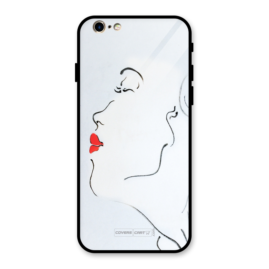 Girl in Red Lipstick Glass Back Case for iPhone 6 6S