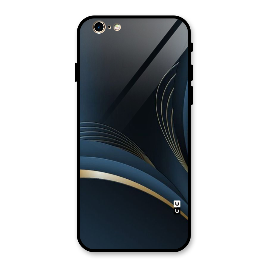 Gold Blue Beauty Glass Back Case for iPhone 6 6S