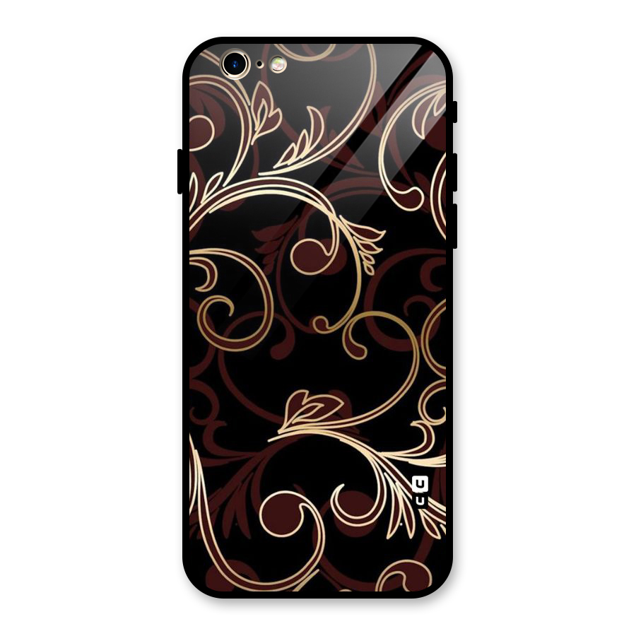 Golden Maroon Beauty Glass Back Case for iPhone 6 6S