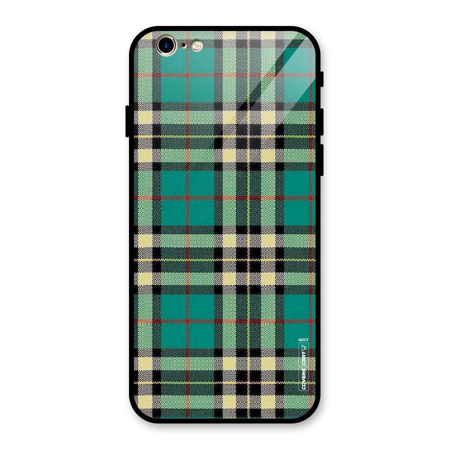 Green Check Glass Back Case for iPhone 6 6S