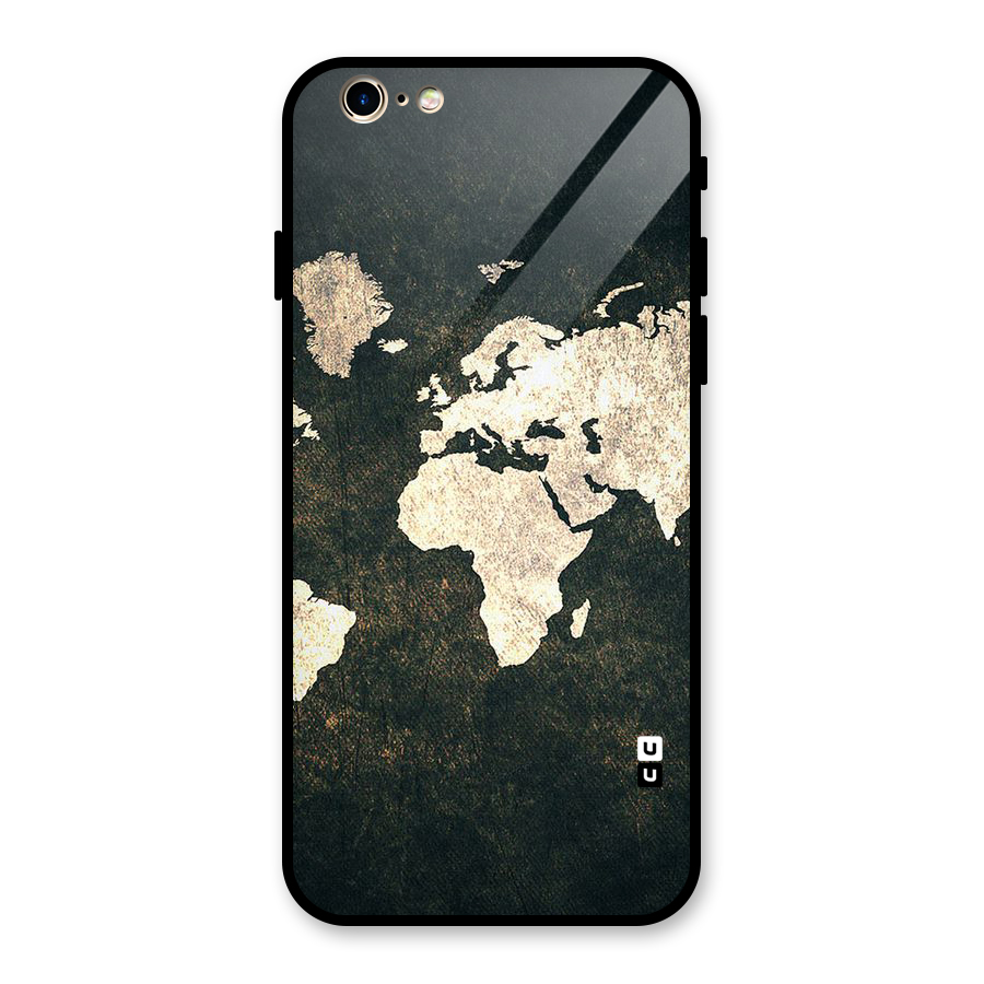 Green Gold Map Design Glass Back Case for iPhone 6 6S