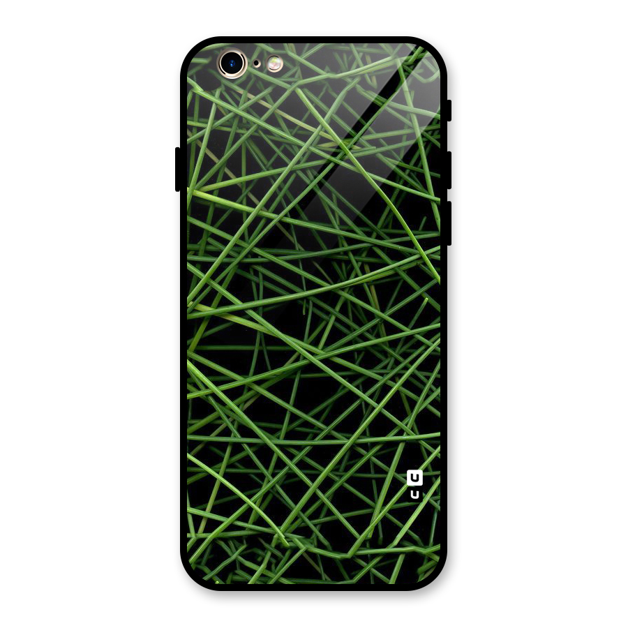 Green Lines Glass Back Case for iPhone 6 6S