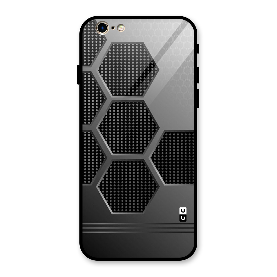 Grey Black Hexa Glass Back Case for iPhone 6 6S