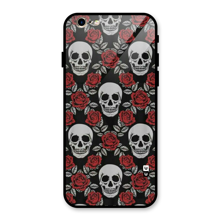 Grey Skulls Glass Back Case for iPhone 6 6S